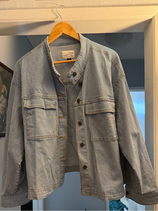 Universal Thread Jackets & Blazers - Universal Thread Blue & White Striped Shirt Jacket